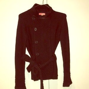 Lux Black Zip/Button Sweater